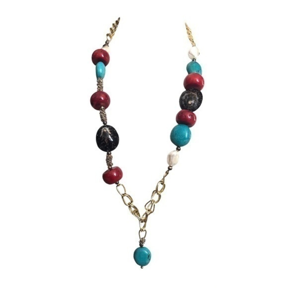 NWOT Large Semiprecious Chunky Stone Necklace